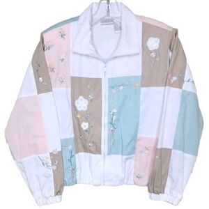 Vintage Koret Francisca Cotton Blend Color Block Jacket Size Petite S